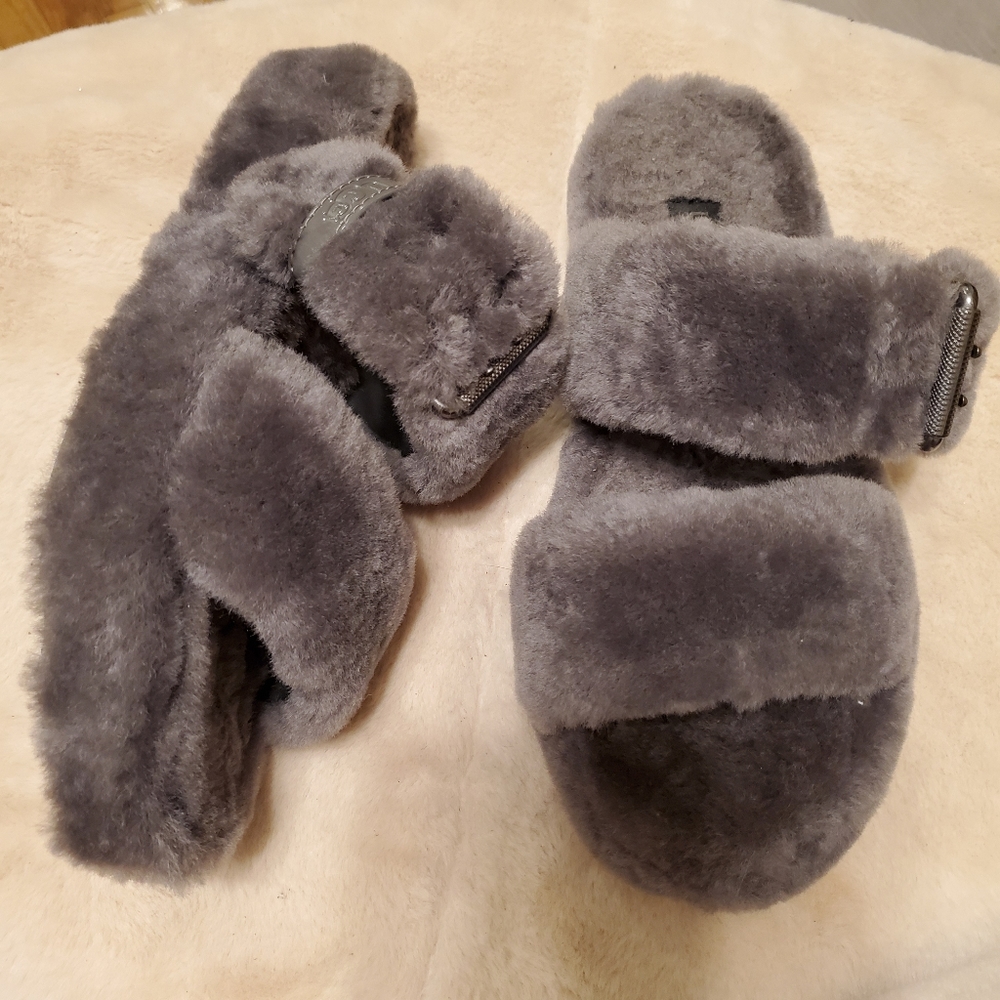 Ugg Fuzz Yeah Wedge Sandals Slides Slipp - image 4